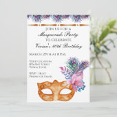 Uitnodiging Masquerade Party (Staand voorkant)