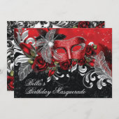 Uitnodiging Masquerade Party (Voorkant / Achterkant)