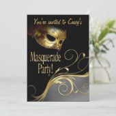 Uitnodiging Masquerade Party (Staand voorkant)