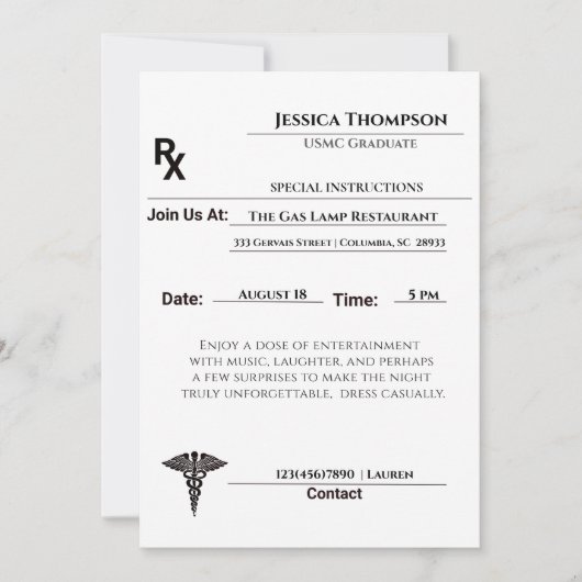Uitnodiging medisch Afstuderen (Voorkant)