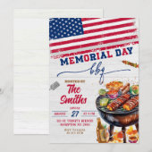 Uitnodiging Memorial Day BBQ-feest (Voorkant / Achterkant)