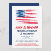 Uitnodiging met Amerikaanse vlag en patriottische  (Voorkant / Achterkant)