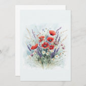 Uitnodiging met boeket veldbloemen (Voorkant / Achterkant)