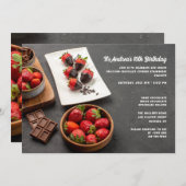 Uitnodiging met Chocolade Aardbeien (Voorkant / Achterkant)