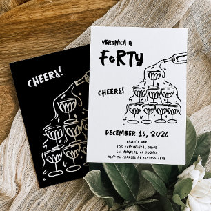 Uitnodiging met de hand getekende champagne voor 4