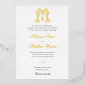 Uitnodiging met folie MM-monogram of MM-logo (Voorkant)