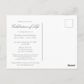 Uitnodiging met foto en lelie voor viering van het (Achterkant)