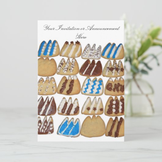 Uitnodiging met Gelekte koekjes (Staand voorkant)