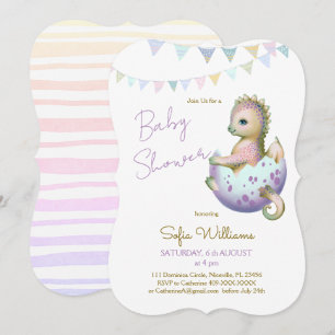 Uitnodiging met leuke draak voor babyshower