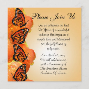 Uitnodiging met Monarch Butterflies voor elk evene