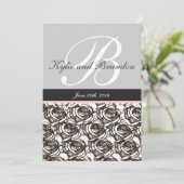 Uitnodiging met monogram letter B (Staand voorkant)