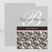 Uitnodiging met monogram letter B (Voorkant / Achterkant)
