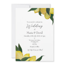 Uitnodiging met olieverf citroenen