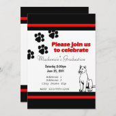 Uitnodiging met Pather/Cougar/Puma Black en Red (Voorkant / Achterkant)