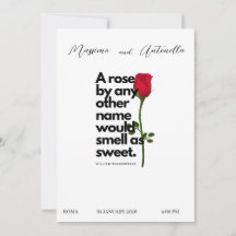 UITNODIGING MET POËZIE VAN WILLIAM SHAKESPEARE