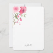 Uitnodiging met roze bloemen luifel (Achterkant)