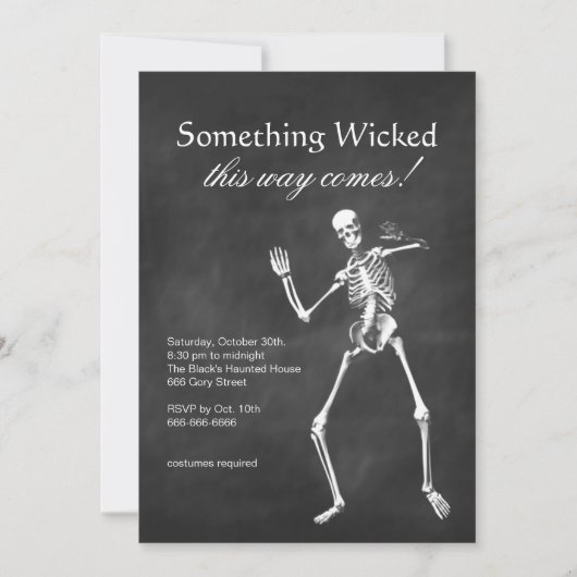 Uitnodiging met Wschop Skeleton Halloween (Voorkant)