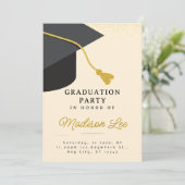 Uitnodiging minimalistische Graduation Party (Staand voorkant)
