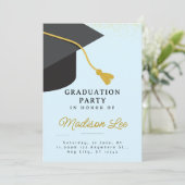 Uitnodiging minimalistische Graduation Party (Staand voorkant)