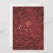 Uitnodiging: Mitzvah Red "Embossed" Damask Kaart (Voorkant)