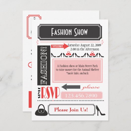 Uitnodiging Modeshow (Voorkant / Achterkant)