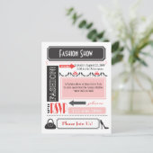 Uitnodiging Modeshow Briefkaart (Staand voorkant)
