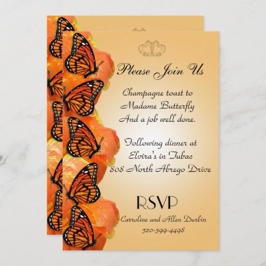 Uitnodiging Monarch Butterflies (Voorkant / Achterkant)