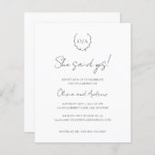 Uitnodiging Monogram WreatBudget Engagement Party (Voorkant / Achterkant)