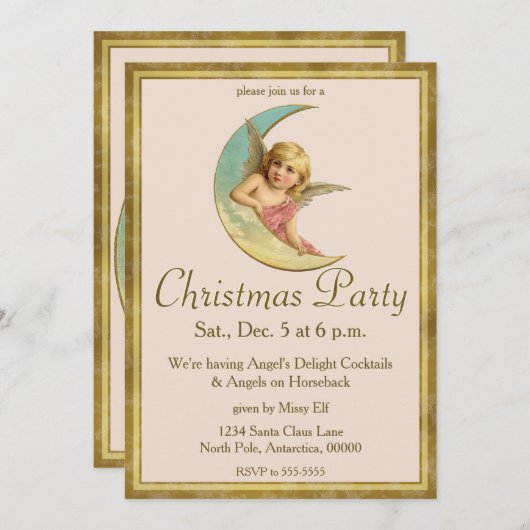 uitnodiging Moon Angel (Voorkant / Achterkant)