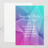 Uitnodiging Multicolor Jewel Tones Save the Date (Voorkant / Achterkant)