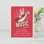 Uitnodiging muziekreeftenconcert in Retro (Staand voorkant)