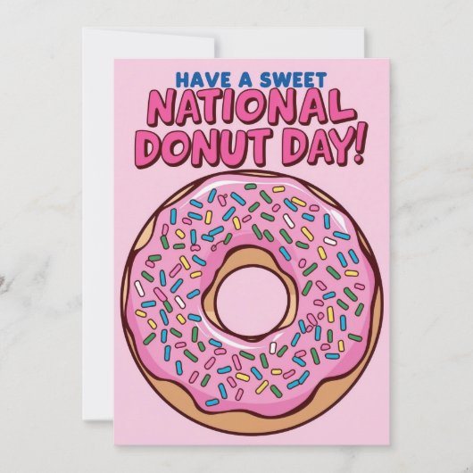 Uitnodiging Nationale Donut Dag Kaart (Voorkant)