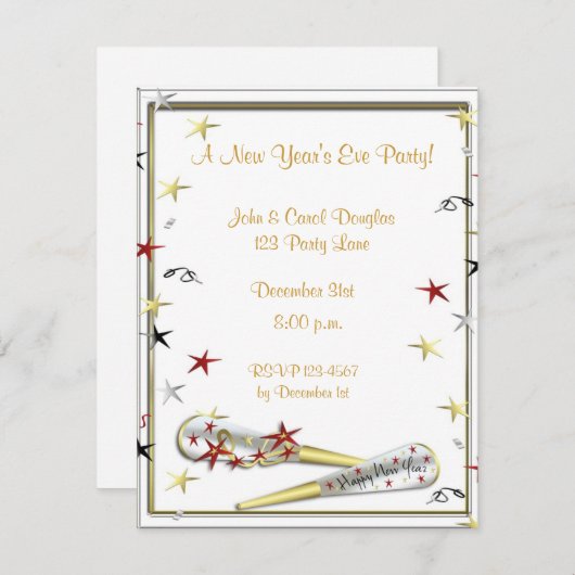 Uitnodiging nieuwjaarsdag (Voorkant / Achterkant)