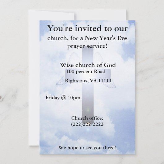 Uitnodiging nieuwjaarsgebed (Voorkant)