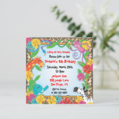 Uitnodiging oerwoud Zoo Party (Staand voorkant)