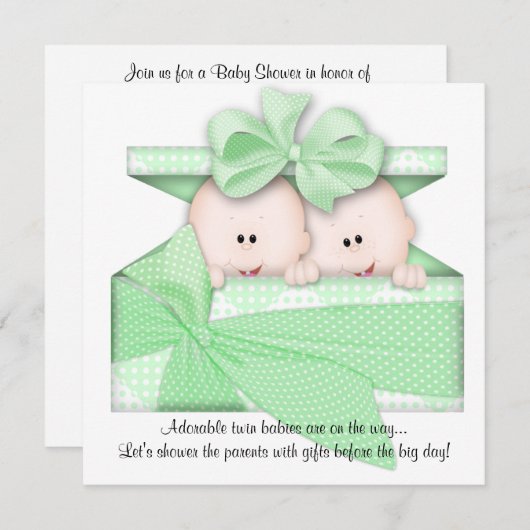 Uitnodiging of bekendmaking van het Baby shower Gr (Voorkant / Achterkant)