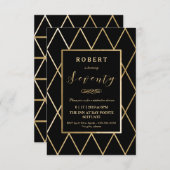 Uitnodiging om 70e verjaardag te vieren - Goud, le (Voorkant / Achterkant)