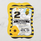 uitnodiging om bijen te Birthday (Voorkant / Achterkant)