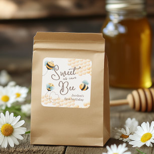 uitnodiging om bijen te Birthday Vierkante Sticker