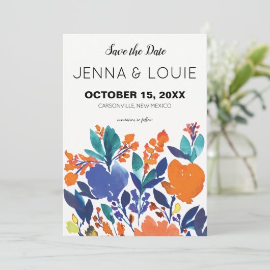 Uitnodiging om de datum te redden met levendige bl (Staand voorkant)