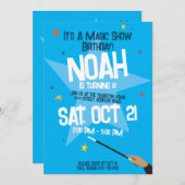 Uitnodiging om de verjaardag van het Magic Show te (Voorkant / Achterkant)