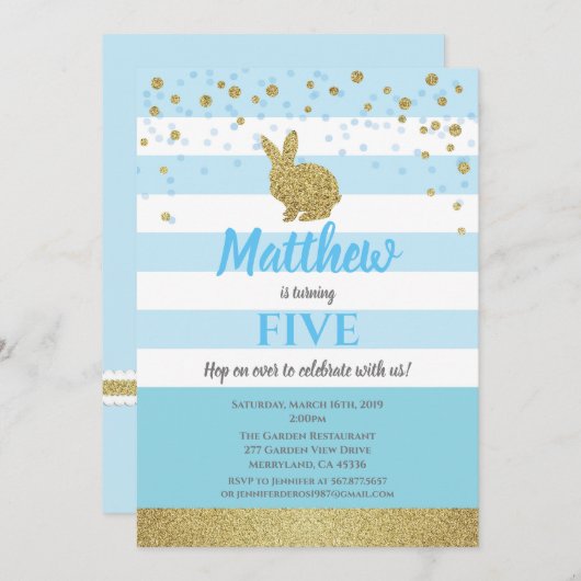 Uitnodiging om elke leeftijd blauw te worden (Voorkant / Achterkant)