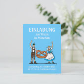 Uitnodiging om FESTIVAL München Couple Pretzel (Staand voorkant)