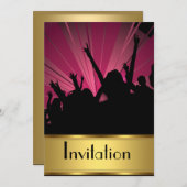 Uitnodiging om het even welk partijgoud en Partij (Voorkant / Achterkant)