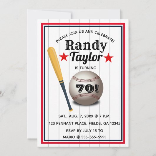 Uitnodiging om honkbal uit te geven (Voorkant)