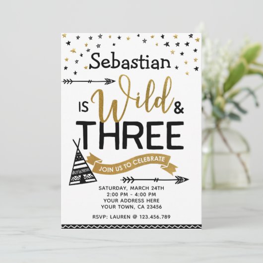 Uitnodiging om in het wild en drie dagen te vieren (Staand voorkant)