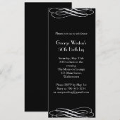 Uitnodiging om middernacht verjaardag (zwart) (Voorkant / Achterkant)