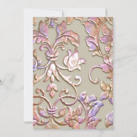 Uitnodiging om Mitzvah Multi "Embossed" Damask (Voorkant)