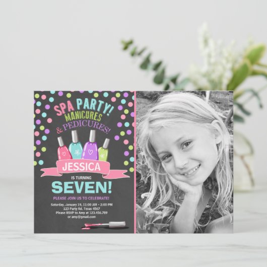 Uitnodiging om te worden geboren Manicures Salon P (Staand voorkant)