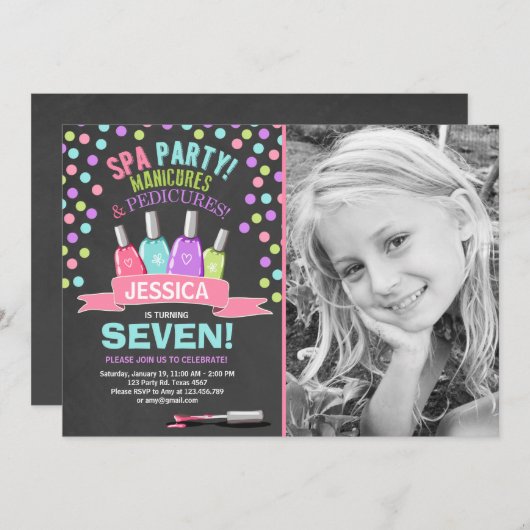 Uitnodiging om te worden geboren Manicures Salon P (Voorkant / Achterkant)